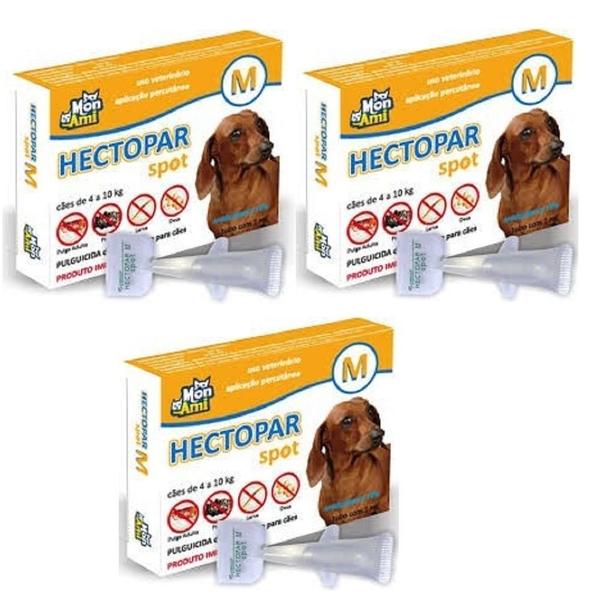 Hectopar M Antipulga para Cão de 4 a 10 Kg Kit com 3