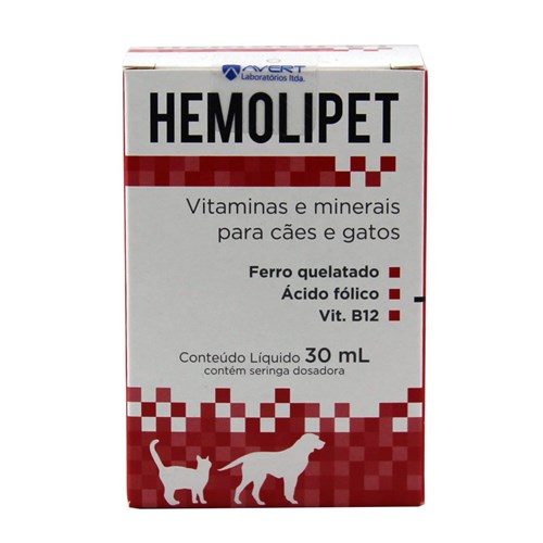 Hemolipet 30ml Avert Suplemento Cães e Gatos