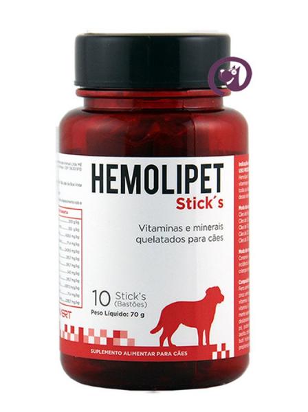 Hemolipet 10 Sticks Avert (70g) Suplemento para Cães