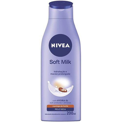 Hidratante Corporal Nivea Soft Milk para Peles Secas 200 Ml