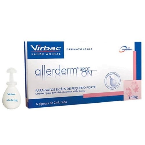 Hidratante Virbac Allerderm Spot On 6 Pipetas 2 Ml