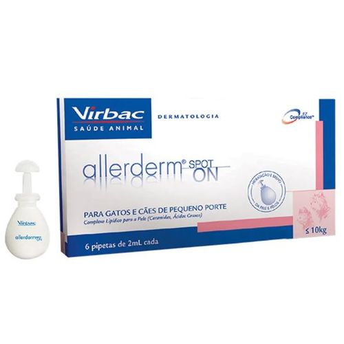 Hidratante Virbac Allerderm Spot On 6 Pipetas 2 Ml