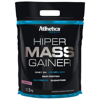 Hiper Mass Gainer Morango Refil 3kg - Atlhetica