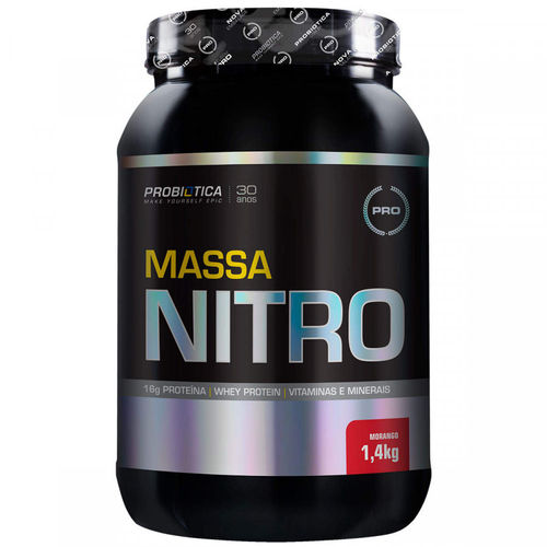 Hipercalórico Probiótica Massa Nitro - Morango - 1,4kg