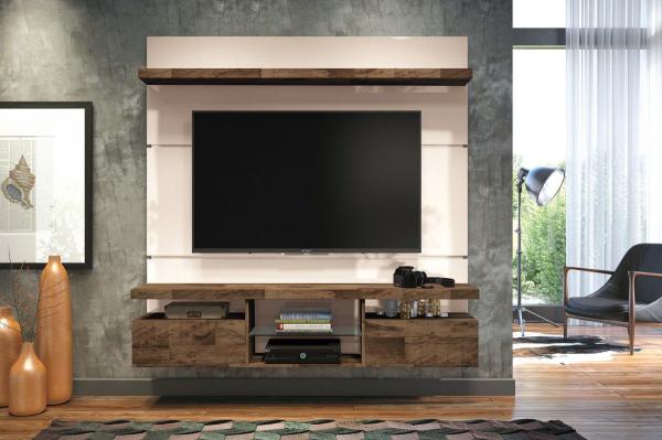 Home para Tv Suspenso Livin 1.6 Off White com Deck - HB Móveis