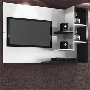 Home Simbal Sleep Acapulco com Painel para TV LCD Até 32" - Branco/Preto