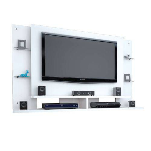 Home Suspenso Caemmun Domínio para Tv Até 55""Polegadas 182Cm com Prateleira Branco Fosco