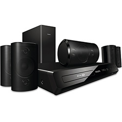 Home Theater Blu-Ray 3D, 770W, HDMI, DIVX, USB, "basspipes" Duplos, YouTube - HTS3564/78 - Philips