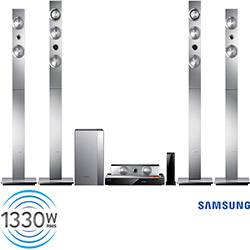 Home Theater Blu-Ray 3D Samsung HT-F9750 1330W HDMI, USB, Caixas Traseiras Wireless e Função Futebol