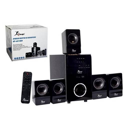 Home Theater Bluetooth 5.1 Caixa de Som Subwoofer 45w com Radio Fm Led USB Sd para Tv Som DVD com Co