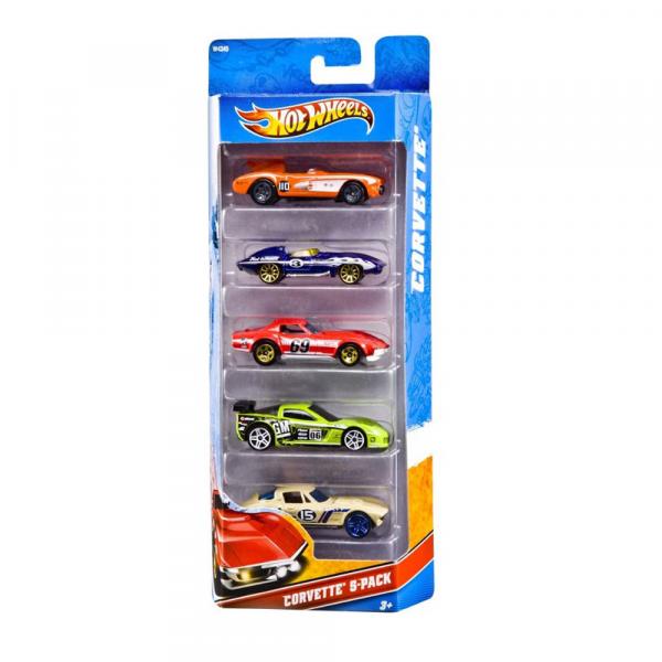 Hot Wheels Pacote 5 Carros - Corvette 5 - Mattel