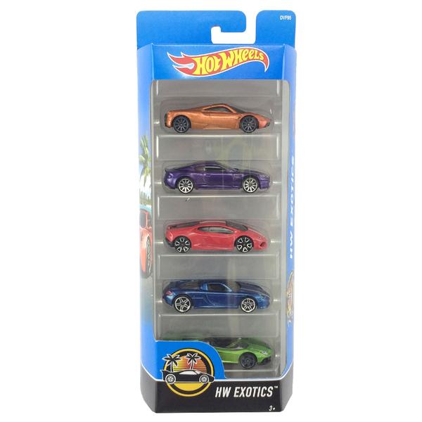 Hot Wheels Pacote 5 Carros - Exotics - Mattel - Mattel