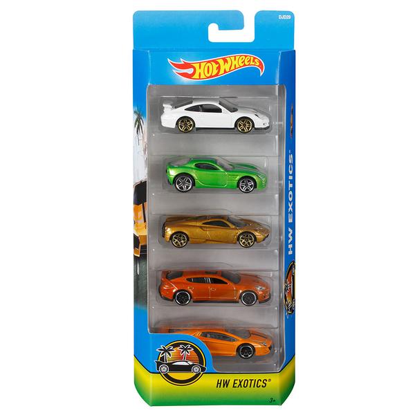 Hot Wheels Pacote 5 Carros - HW Exotics - Mattel - Mattel