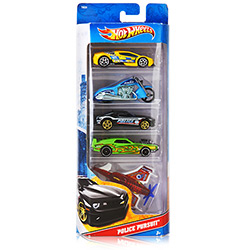 Hot Wheels Pacote 5 Carros - Police Pursutt - Mattel