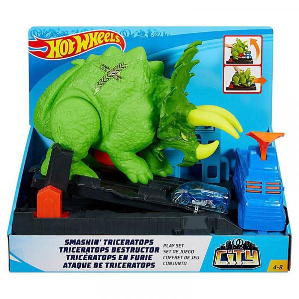 Hot Wheels Pista Ataque Triceratops - Mattel