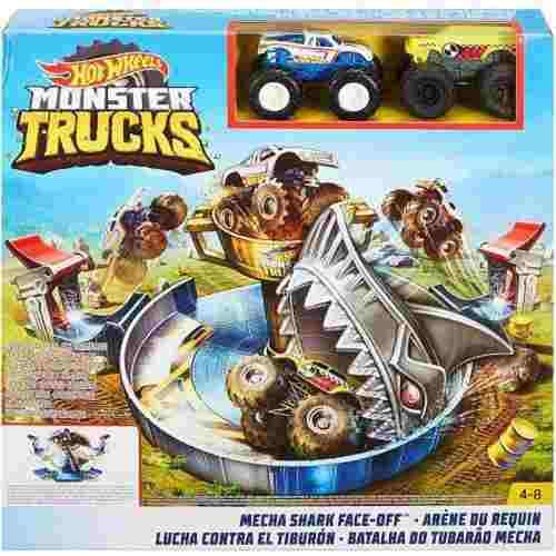Hot Wheels Pista Monster Trucks Batalha do Tubarao - Mattel