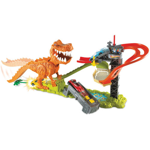 A PISTA HOT WHEELS TENTE FUGIR DA ILHA DO DINOSSAURO 