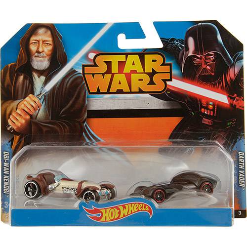 Tudo sobre 'Hot Wheels Star Wars Pacote Obi Wan Kenobi e Darth Vader - Mattel'