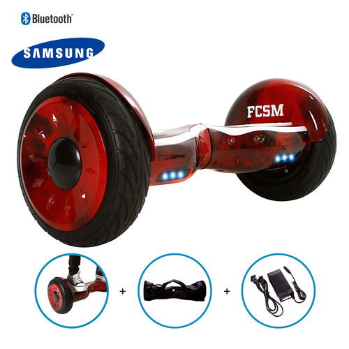 Hoverboard 10,5" Vermelho Hoverboardx Bateria Samsung Bluetooth Smart Balance com Bolsa