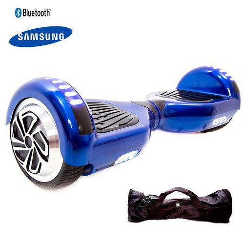 Tudo sobre 'Hoverboard 6,5 Azul Cromado Hoverboardx Bat Samsung + Bolsa'