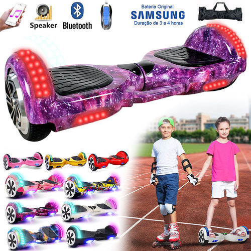 Hoverboard 6,5 Bluetooth Hoverboard Rosa Hoverboard com LED Grande Hoverboard com Bluetooth Barato Hoverboard Samsung Original Skate Elétrico Hoverboard Off Road