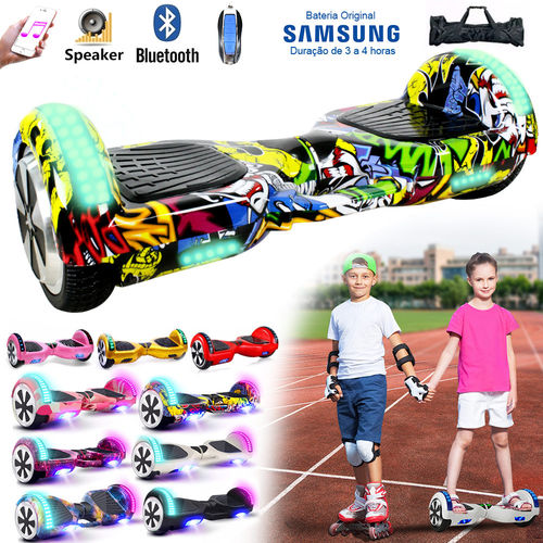 Hoverboard 6 5 Bluetooth Hoverboard Rosa Hoverboard com LED Grande Hoverboard com Bluetooth Barato Hoverboard Samsung Original Skate Elétrico Hoverboard Off Road