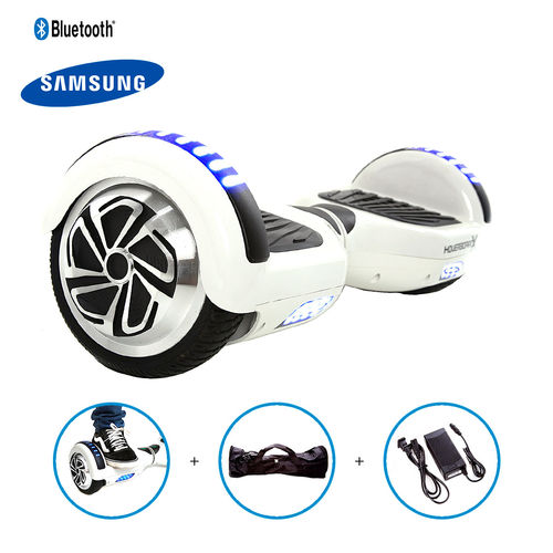 Hoverboard 6,5" Branco Hoverboardx Bateria Samsung Bluetooth Smart Balance com Bolsa