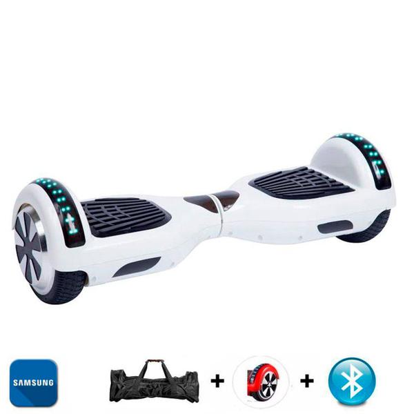 Hoverboard 6,5" Branco HoverboardX USA Bateria Samsung Bluetooth Smart Balance com Bolsa