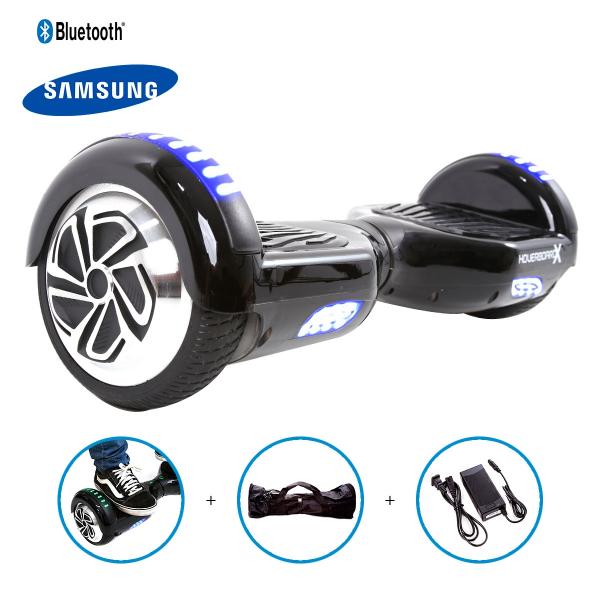 Hoverboard 6,5" Preto HoverboardX Bateria Samsung Bluetooth Smart Balance com Bolsa