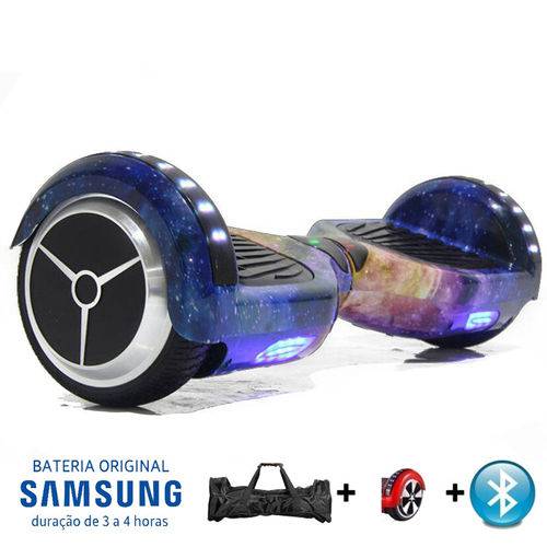 Hoverboard 6.5" Galaxy Bluetooth Led Lateral e Frontal - Bateria Samsung
