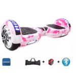 Hoverboard 6.5 Rosa Camuflado Bluetooth Led Lateral e Frontal com Mochila - Bateria Samsung