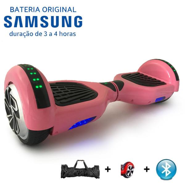 Tudo sobre 'Hoverboard 6.5" Rosa Exclusivo Bluetooth - Bateria Samsung - Smart Balance Wheel'