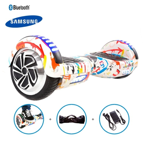 Hoverboard 6,Grafite Hoverboard Bateria Samsung Bluetooth Smart Balance com Bolsa