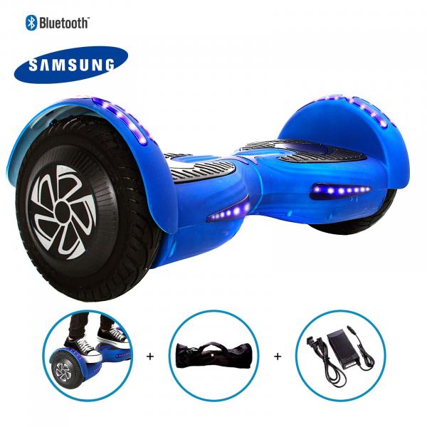 Hoverboard 8" Azul Fosco Hoverboard Bateria Samsung Bluetooth Smart Balance com Bolsa