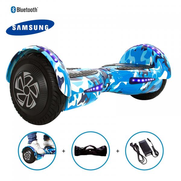 Tudo sobre 'Hoverboard 8" Azul Militar Hoverboard Bateria Samsung Bluetooth Smart Balance com Bolsa'