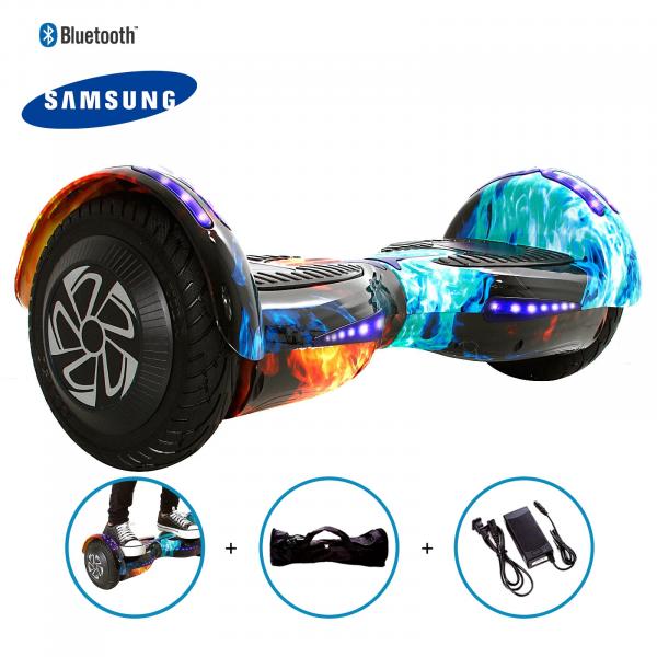 Tudo sobre 'Hoverboard 8" Fogo Vermelho e Azul Hoverboard Bateria Samsung Bluetooth Smart Balance com Bolsa'