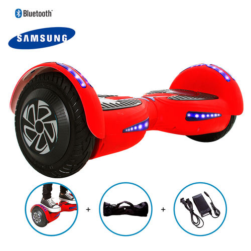 Hoverboard 8" Vermelho Fosco Hoverboardx Bateria Samsung Bluetooth Smart Balance com Bolsa