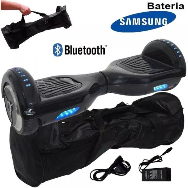 Hoverboard Skate Elétrico 2 Rodas 6,5 Polegadas Bluetooth Bateria Samsung Preto Bolsa Led - Importway
