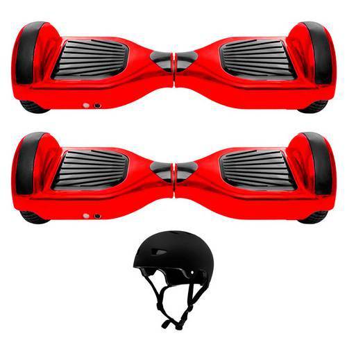 2 Hoverboard Skate Elétrico Scooter Segway Smart Balance Wheel com Capacete Proteção