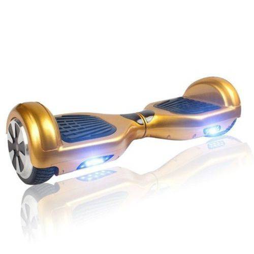 Hoverboard Smart Balance Whell 6.5 Polegadas Dourado com Bluetooth, Led Frontal e Mochila