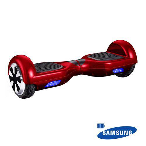 Hoverboard Vermelho Skate Elétrico Smart Balance Scooter - Bateria com Célula Original Samsung