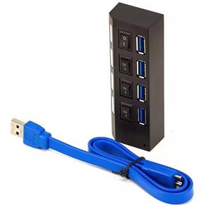 Hub USB 3.0 4 Portas 5Gbps com Interruptor Individual