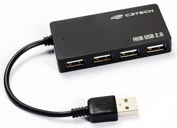 HUB USB 2.0 - 4 Portas - C3Tech HU-210BK - C3 Tech