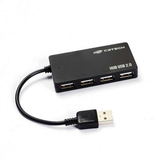 Hub USB 2.0 4 Portas HU-210 Preto C3 TECH