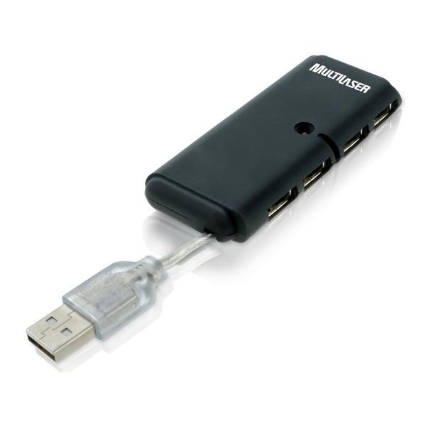 Hub USB 2.0 - 4 Portas - Multilaser - Preto - AC064