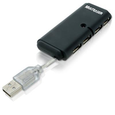 Hub USB 2.0 4 Portas Slim Multilaser - AC064