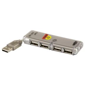 HUB USB 2.0 com 4 Portas Integradas - Prata