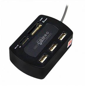 Hub USB 2.0 3 Portas com Leitor de Cartão Universal