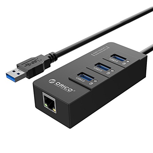Hub USB 3.0-3 Portas + Entrada Gigabit Ethernet