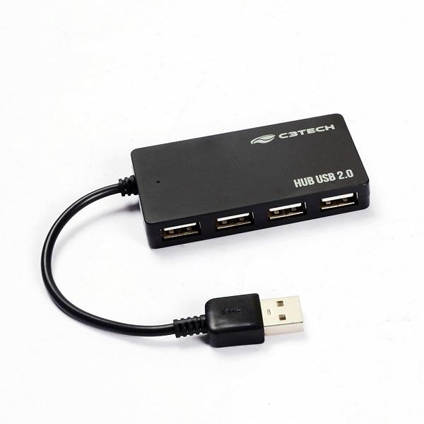 Hub USB 4 Portas 2.0 C3Tech HU-210BK (preto)